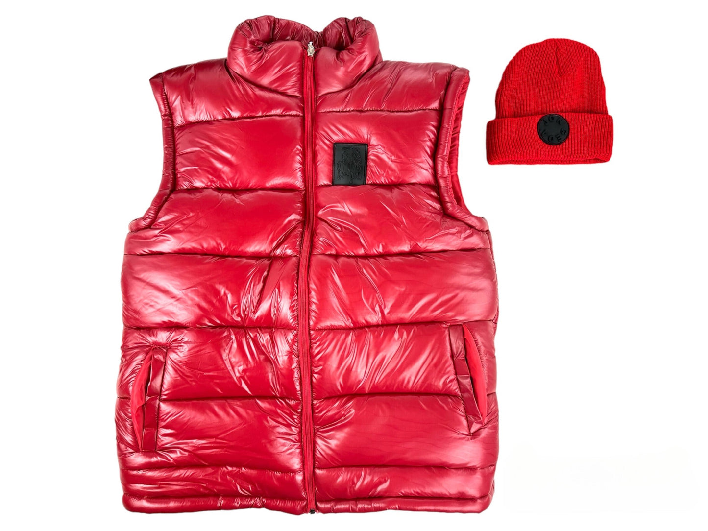 Jon Geda Men’s Puffer Vest Set (Red)