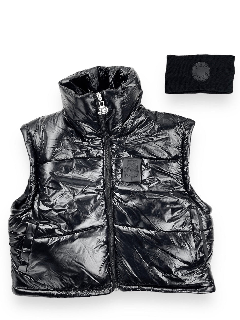 Jon Geda Women’s Puffer Vest Set (Black)