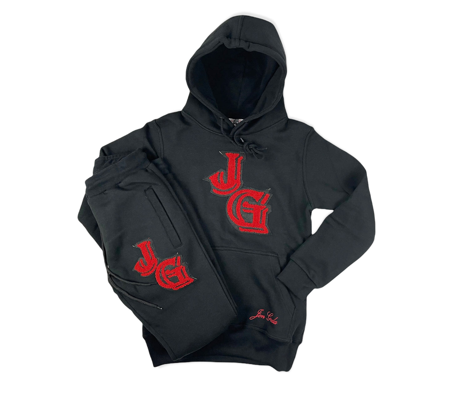 Black JG Logo Sweatsuit
