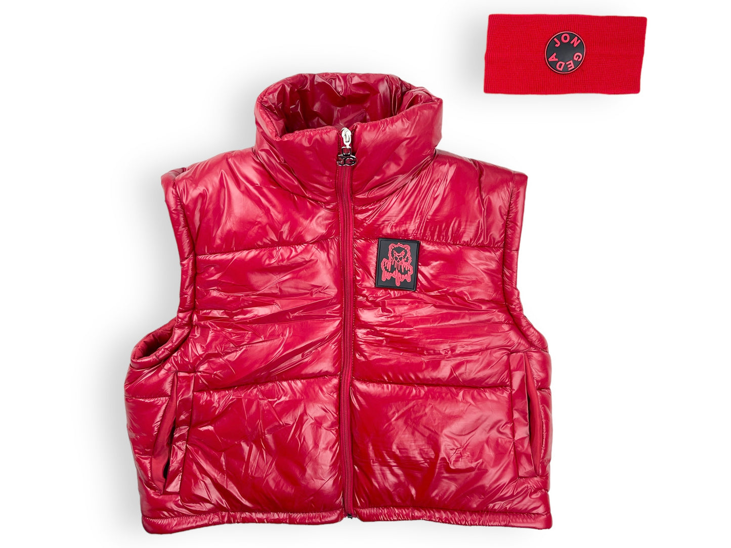 Jon Geda Women’s Puffer Vest Set (Red)