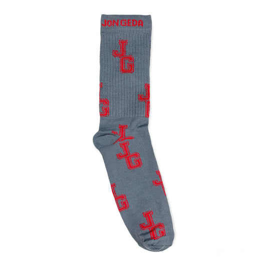 Jon Geda Grey Logo Socks
